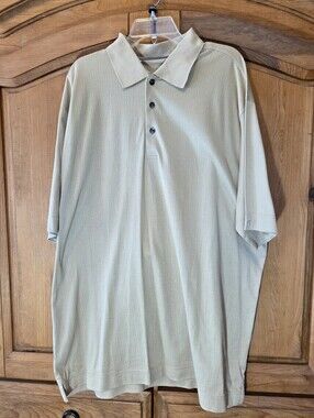 Cutter & Buck Polo Shirt Mens Signature Collection Cotton Golf Beige XL NEW $83
